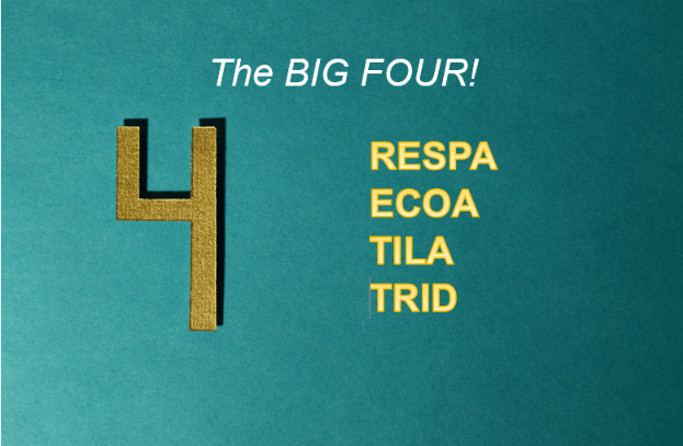 "The Big Four" bundle, consisting of four Federal Mortgage Related Law videos: RESPA, ECOA, TILA, and TRID