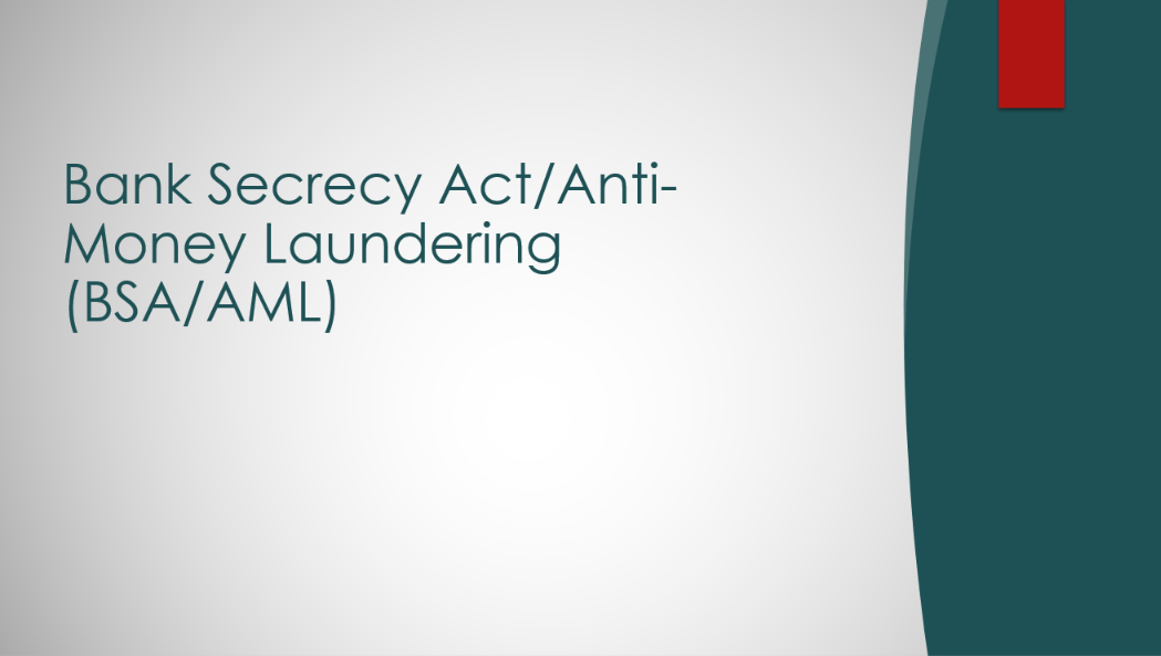 The Bank Secrecy Act-Anti-Money Laundering Rule (BSA/AML)